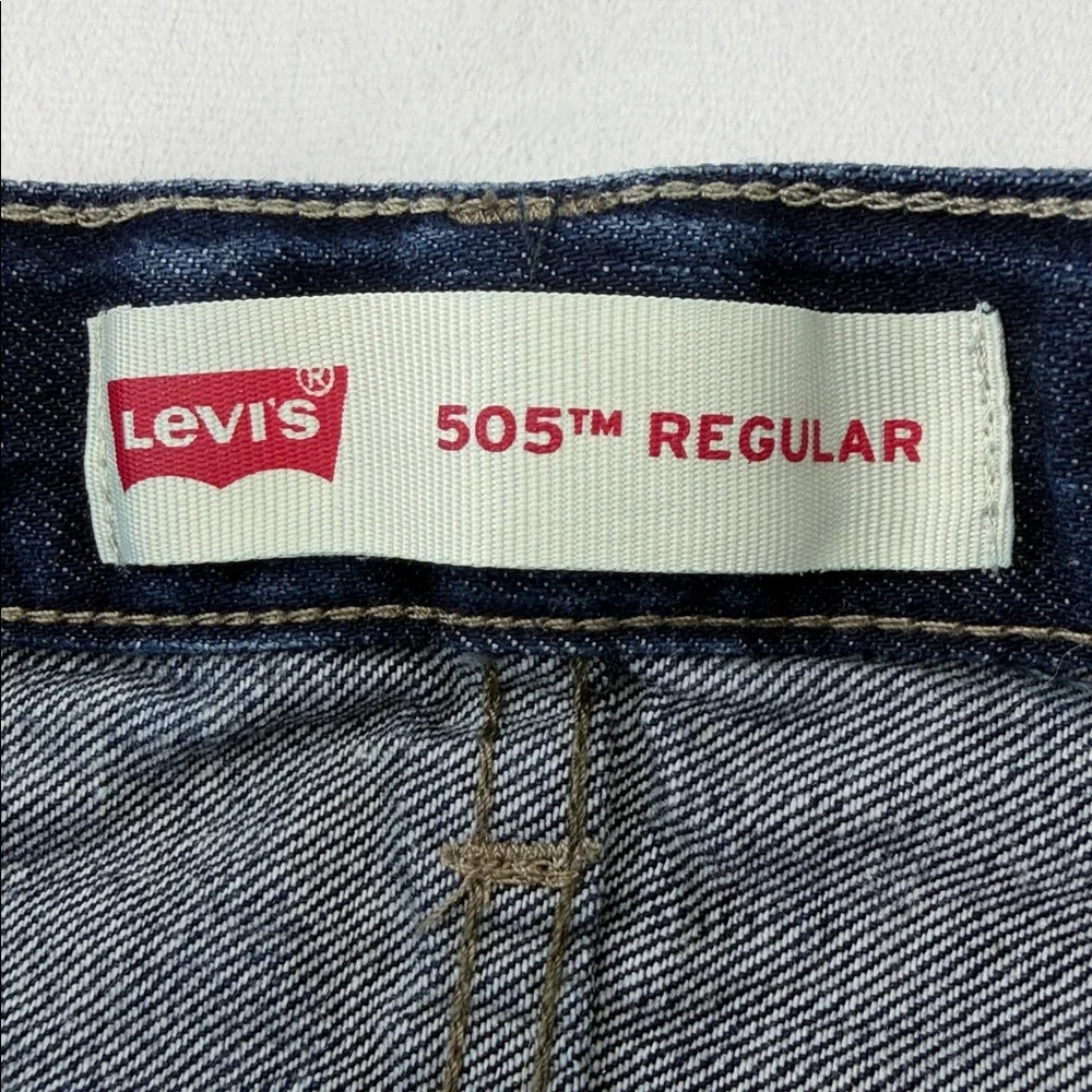 Levi's 505 Regular Adjustable Waist Dark Wash Blue Jeans